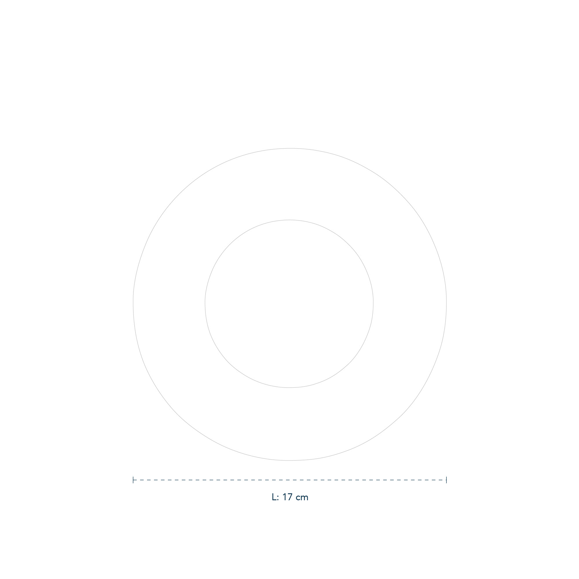 Line drawing of Black Fluted Mega Deep Plate 17 CM
